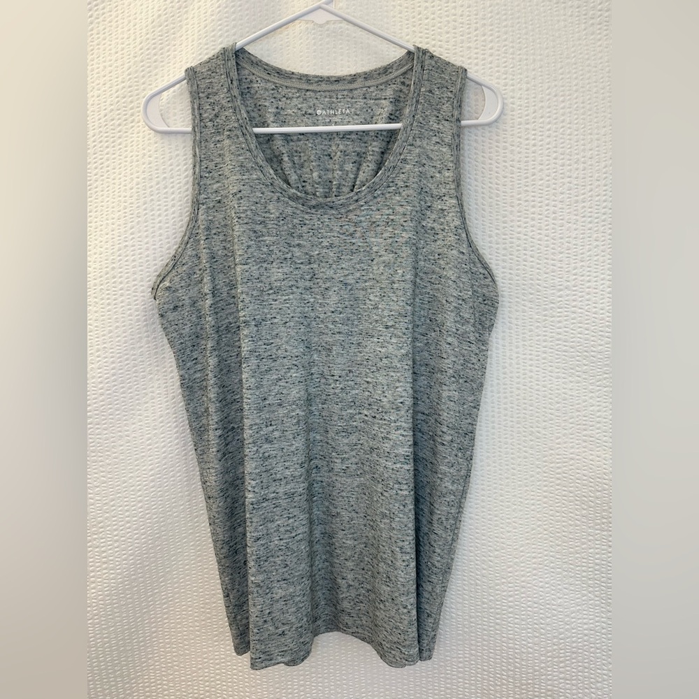 Athleta Drishti Tank Top Small Blue Gray Space Dye Yoga Workout Active